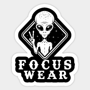 Focus Wear Alien V Sign White Sticker